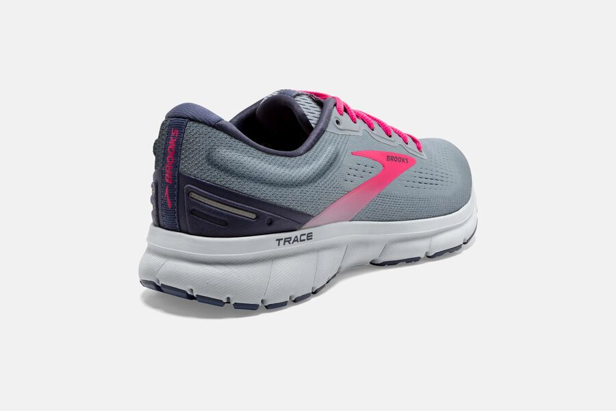 Brooks Trace Road Loopschoenen Dames - Grijs/Roze - 257904VJT